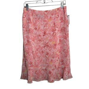 Cynthia Howie Maggy Boutique Skirt Women's 12 Pink Lined Y2k Floral Artsy